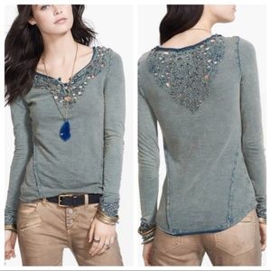 Free People Blue Luna Cutout Henley